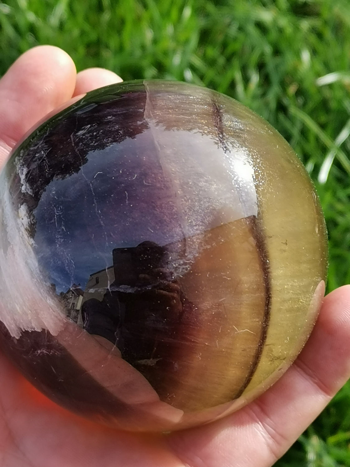 Sfera in fluorite XL da 1 kg, diametro 84 mm