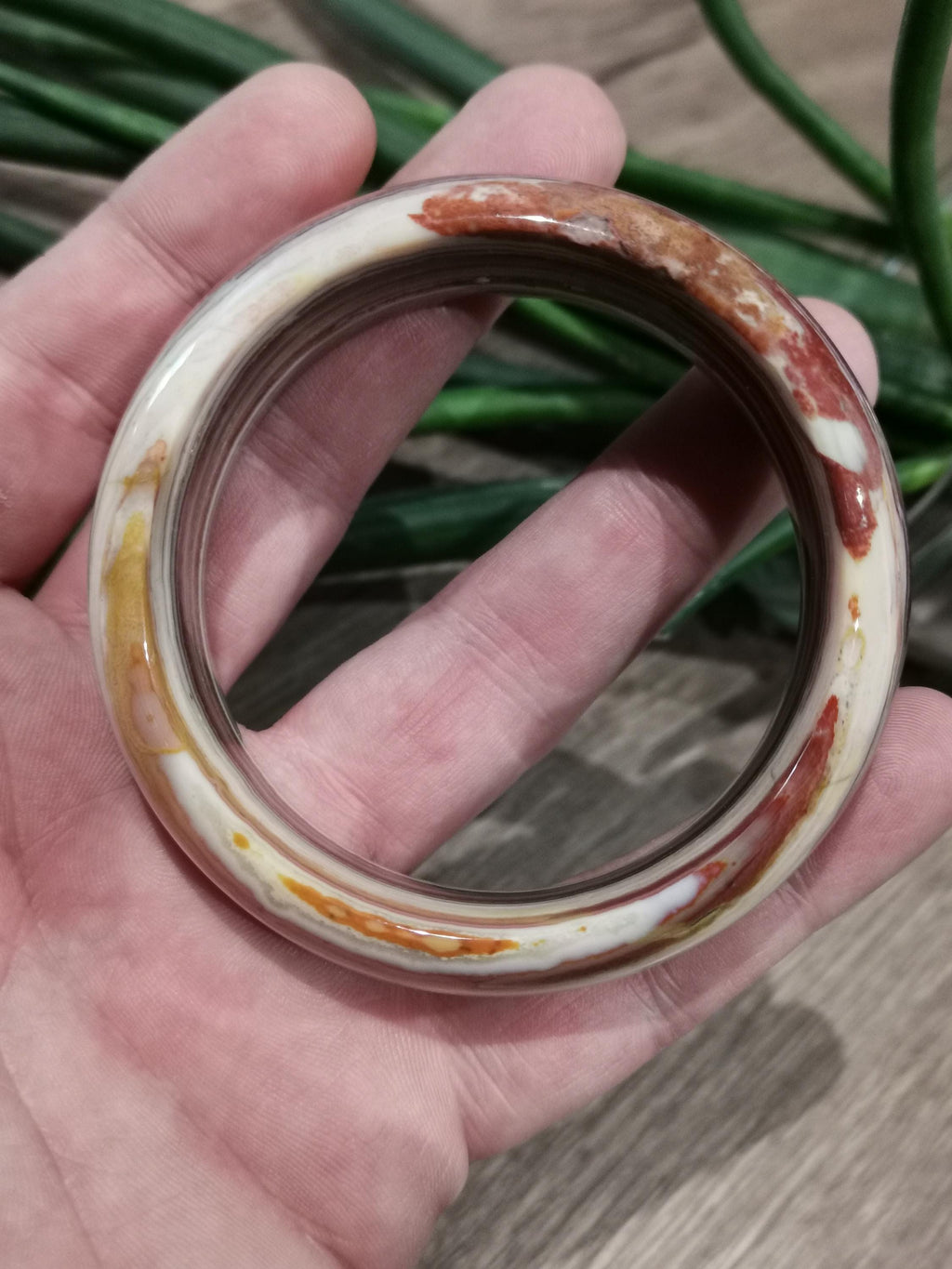Crazy agat, crazy agat / Armband i natursten, diameter 60 mm