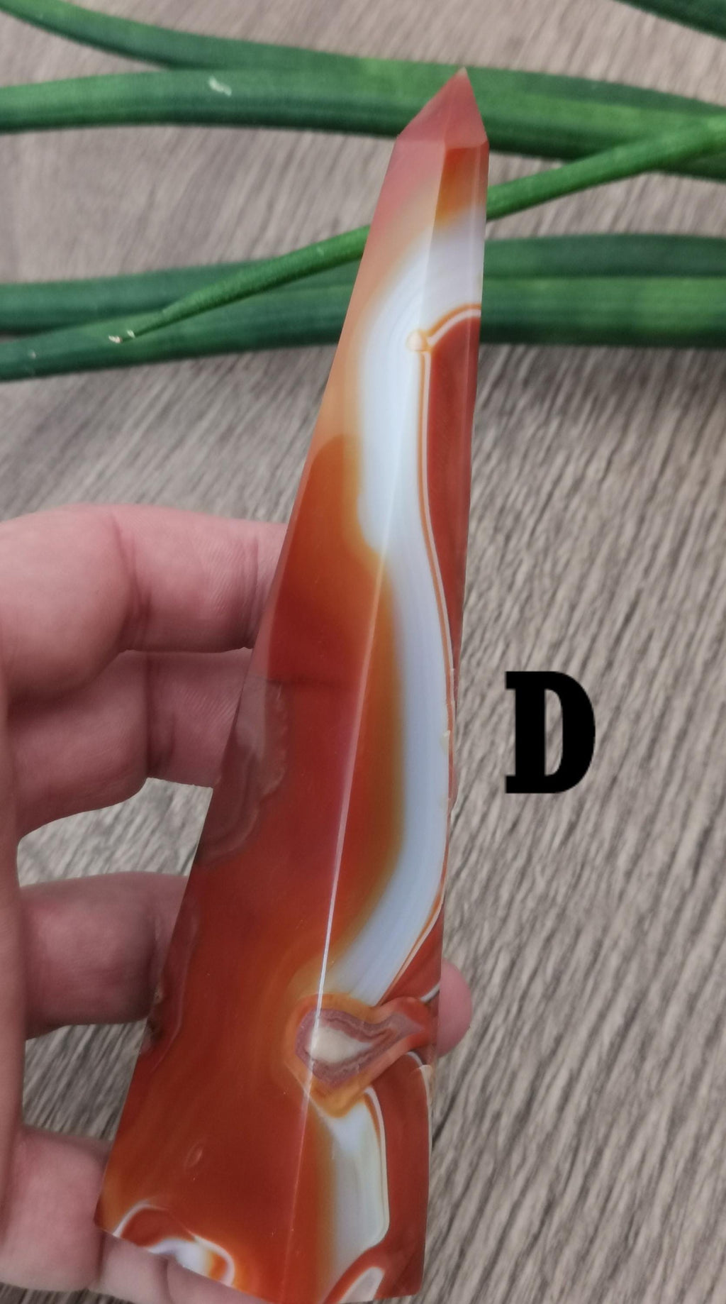 Orange Madagascar sardonyx agate – Choice of obelisk tower