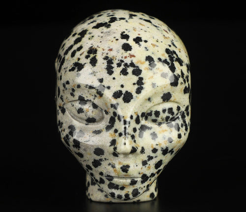 Elfo / Hada / Avatar de 2" -> piedra natural jaspe dálmata / dálmata, Skull Compagnion