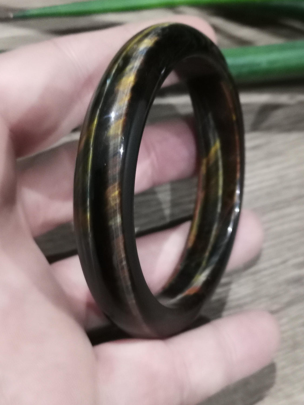 Starrer Naturstein-ARMBAND-REIF, Unisex, 3 Farben: Falkenauge / Tigerauge / Bullenauge -> Durchmesser 61,5 mm
