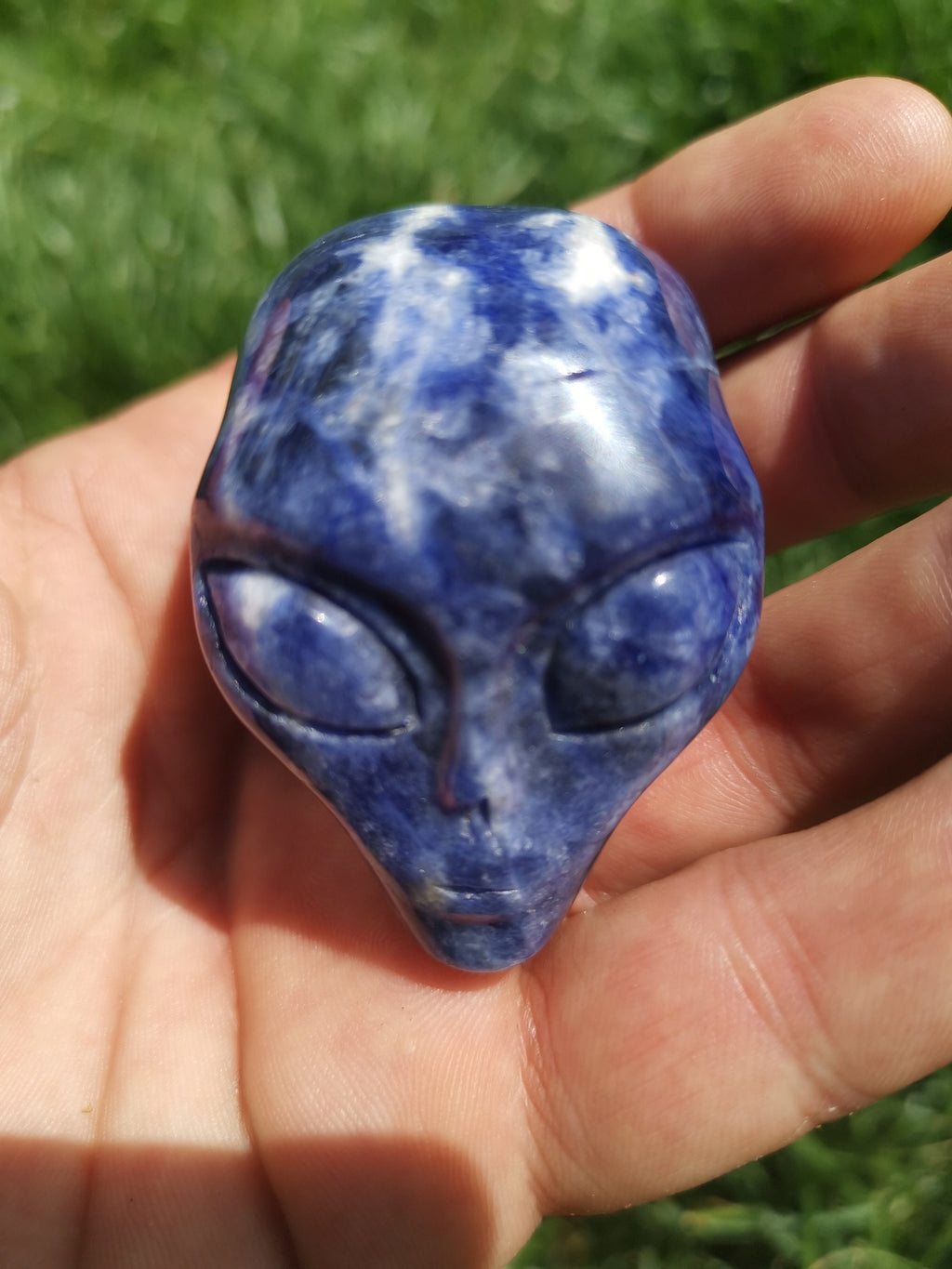 SODALITE Teschio alieno, minerale scolpito da collezione / REIKI Teschio, Cranio, SchÄdel, Cranio Teschio di cristallo