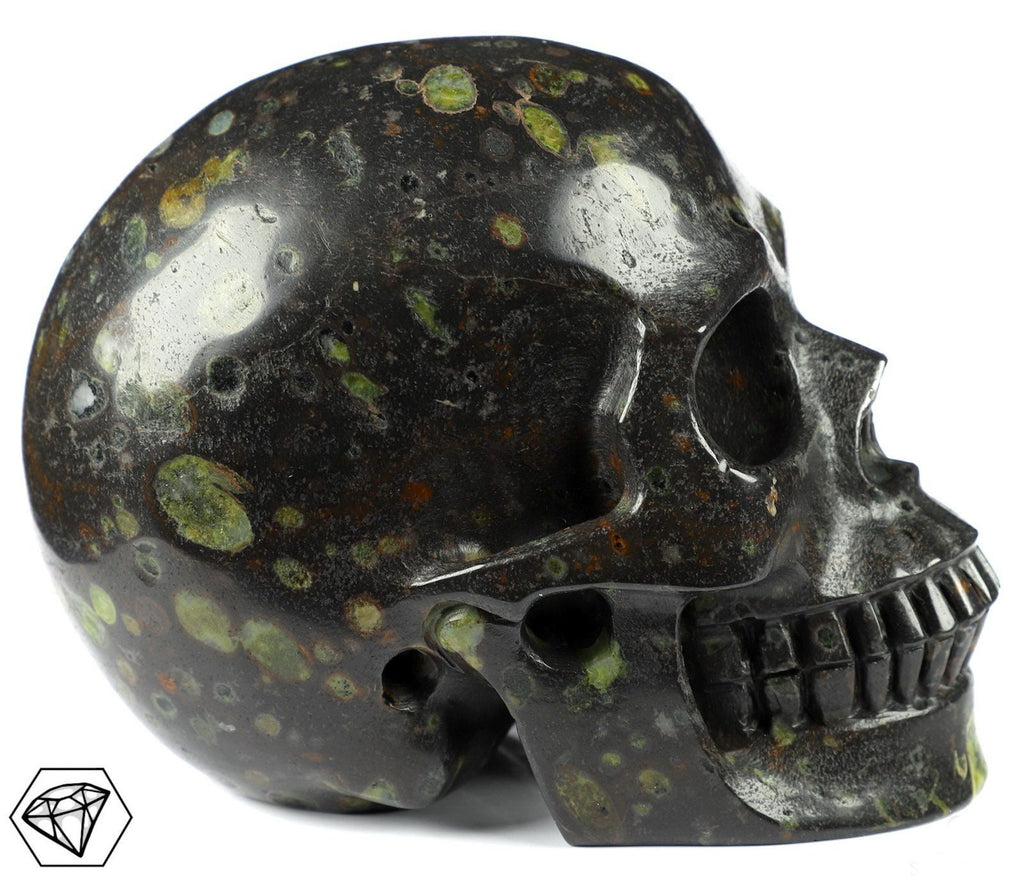 Crâne pierre naturelle JASPE PLUMITE    ,  Top qualité , Cranio , SchÄdel , SKULL Crystal Skull