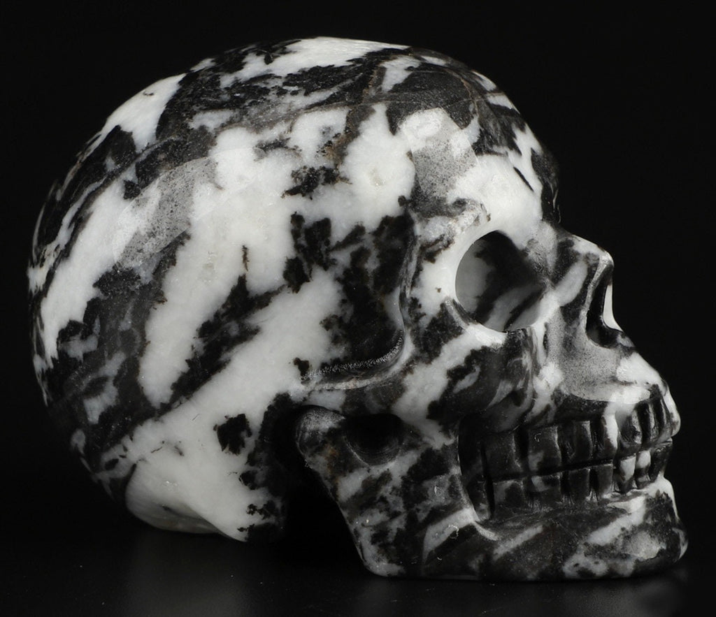 2' Zebra Jasper , Natural Stone Zebra Jasper Skull / REIKI Skull , Cranio , SchÄdel , Cranio