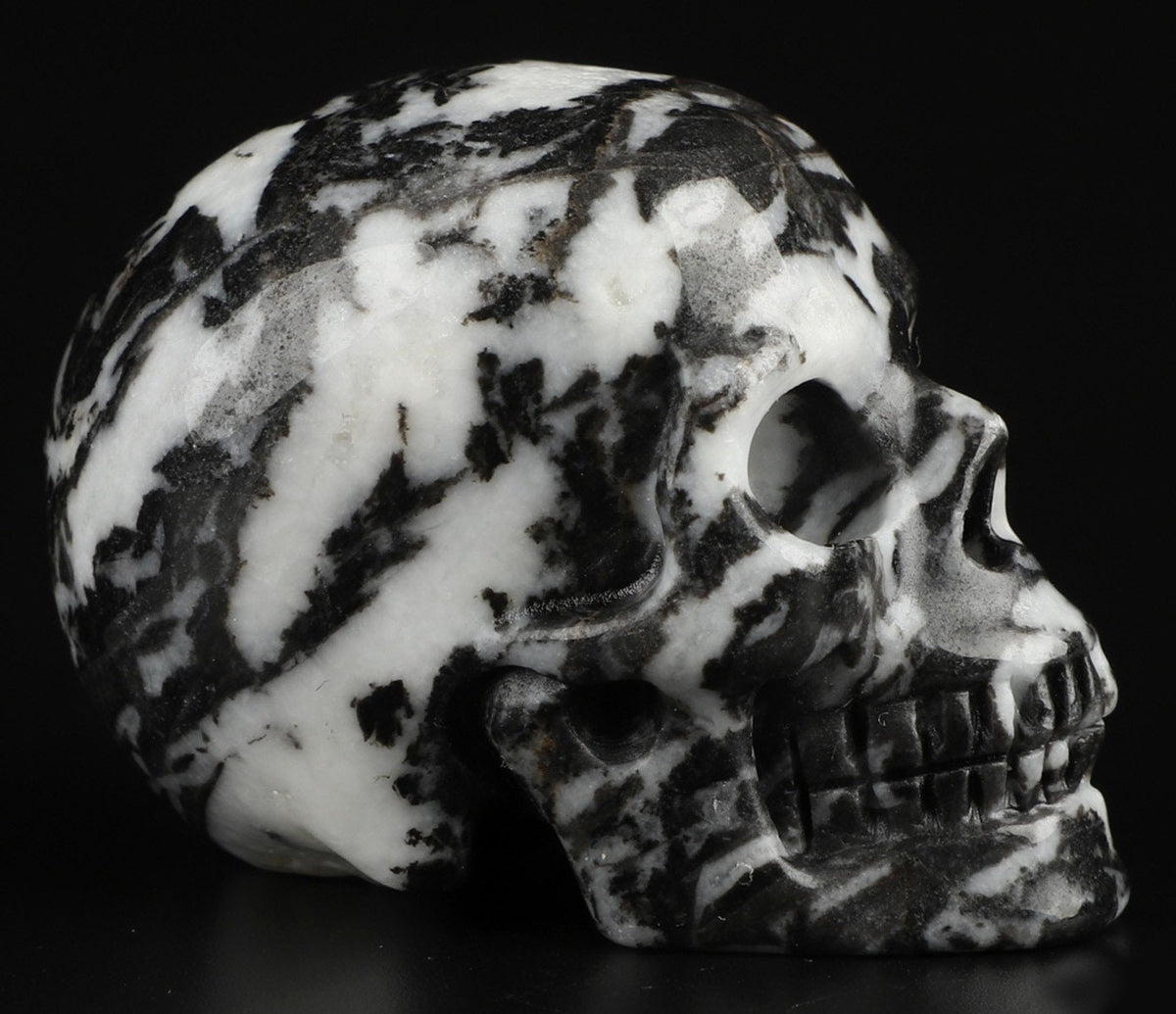 2' Zebra Jasper , Natural Stone Zebra Jasper Skull / REIKI Skull , Cranio , SchÄdel , Cranio
