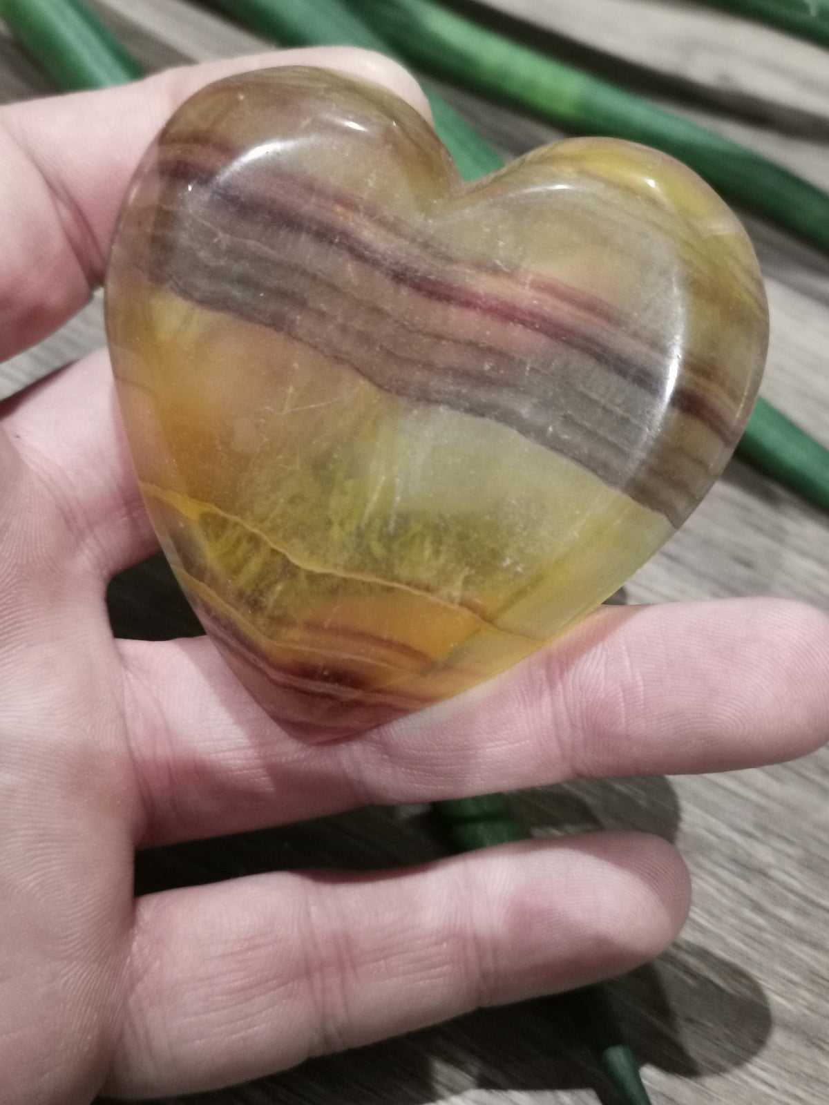 Coupelle à bijoux en fluorite multicolore – Cœur, fleur ou chat au choix