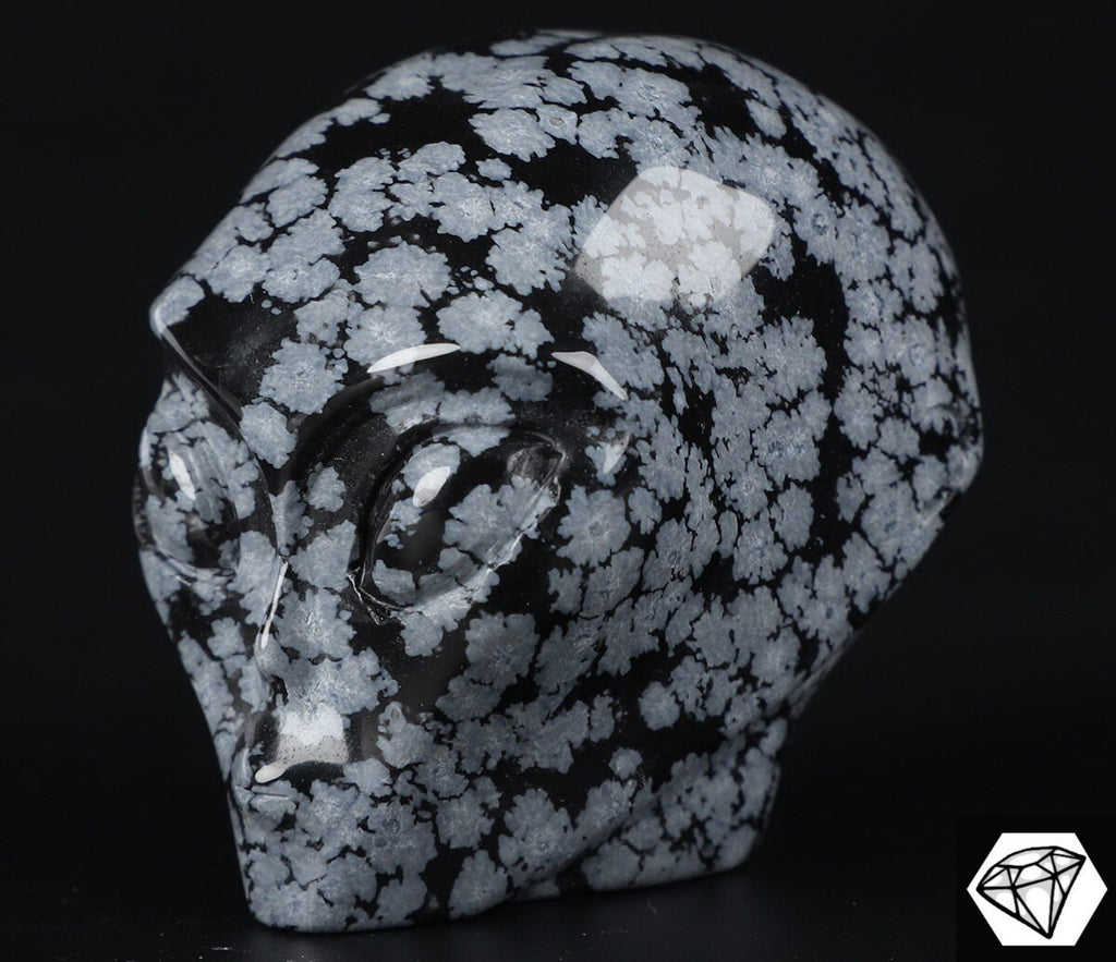 Obsidienne Flocon  /Crâne pierre naturelle de collection / décoration  Skull , Cranio , SchÄdel , Craneo Crystal Skull