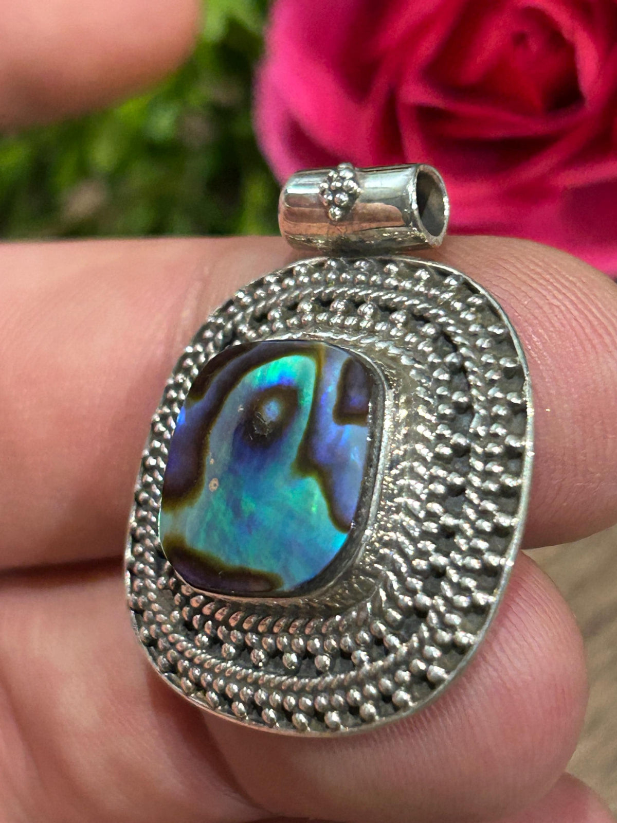 Pendentif en nacre d’ormeau et argent 925 – 5,7 g