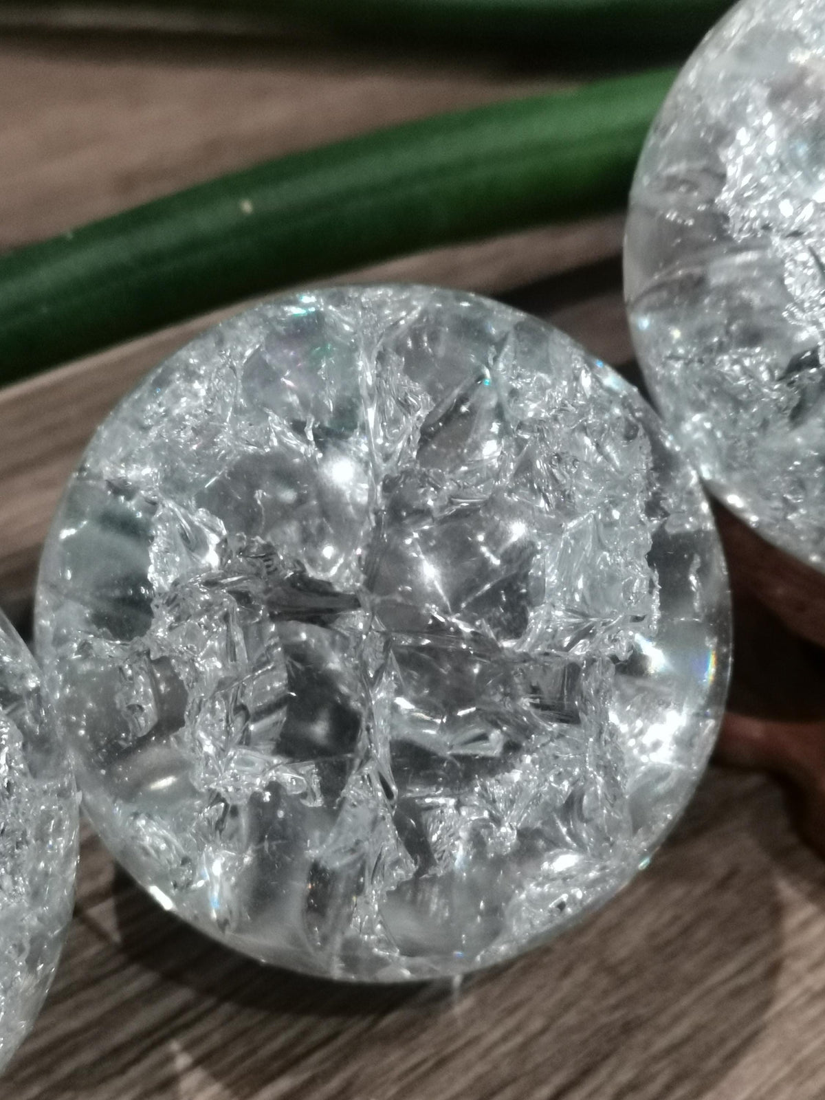 Rock Crystal Quartz / Crackle Quartz / collector's sphere, meditation, recharging