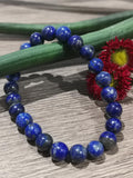 Lapislázuli de Pakistán , Pulsera a Medida en perla de 8 Mm en , Piedra natural