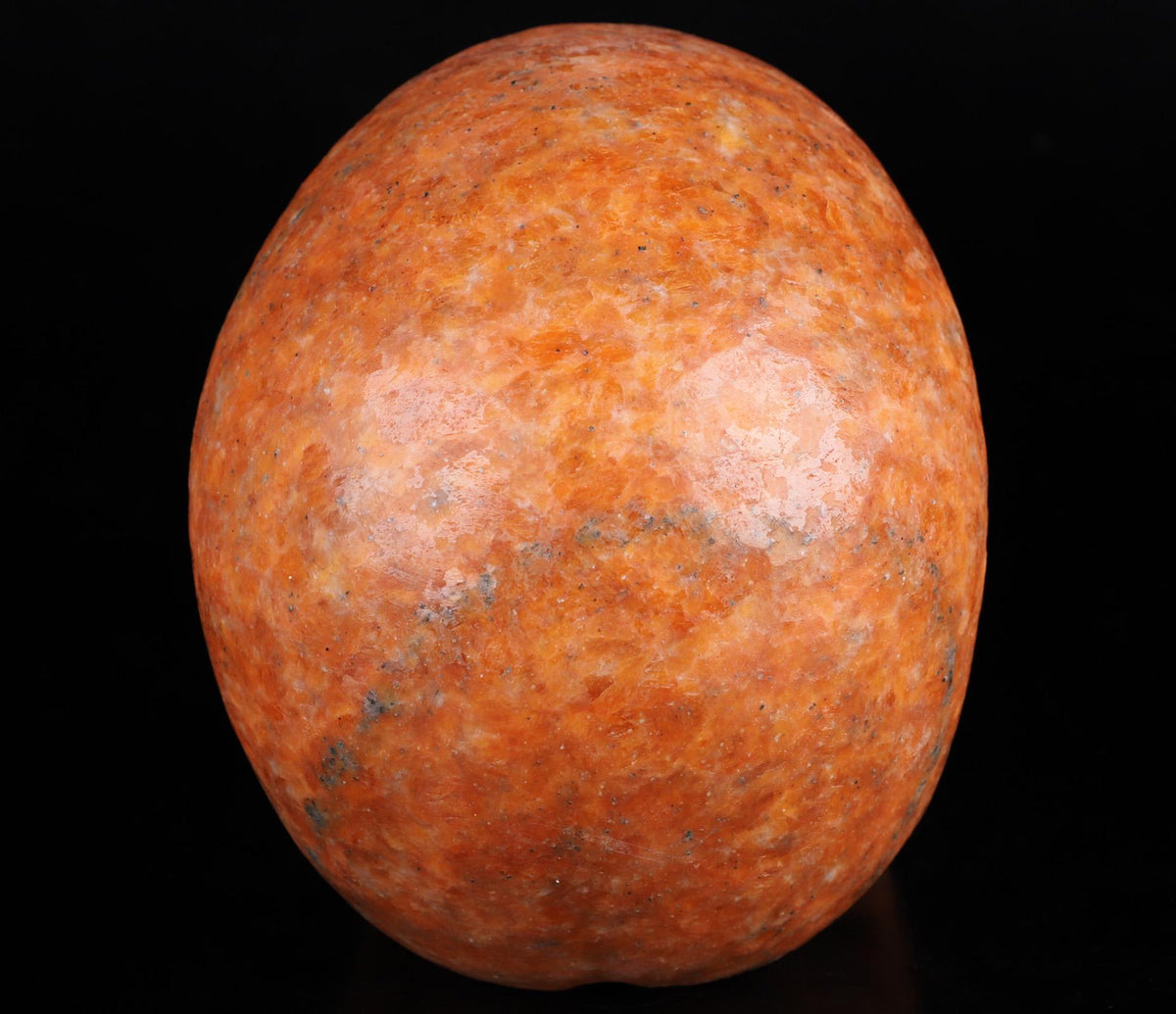 Calcite Orange / Sculpture en Crâne de pierre naturelle , couleur parfaite / Vanité / Memento Mori