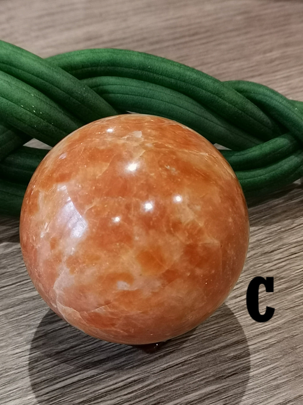Calcite orange inclusion hématite , Sphere au CHOIX , Décoration Zen / Feng shui