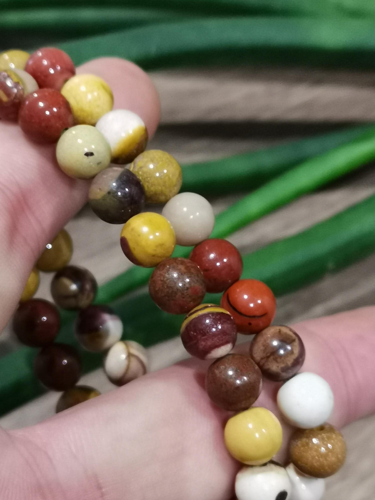 Jaspe Mookaite , mocaite / Pulseira de contas redondas de 8 mm / fabrico por medida