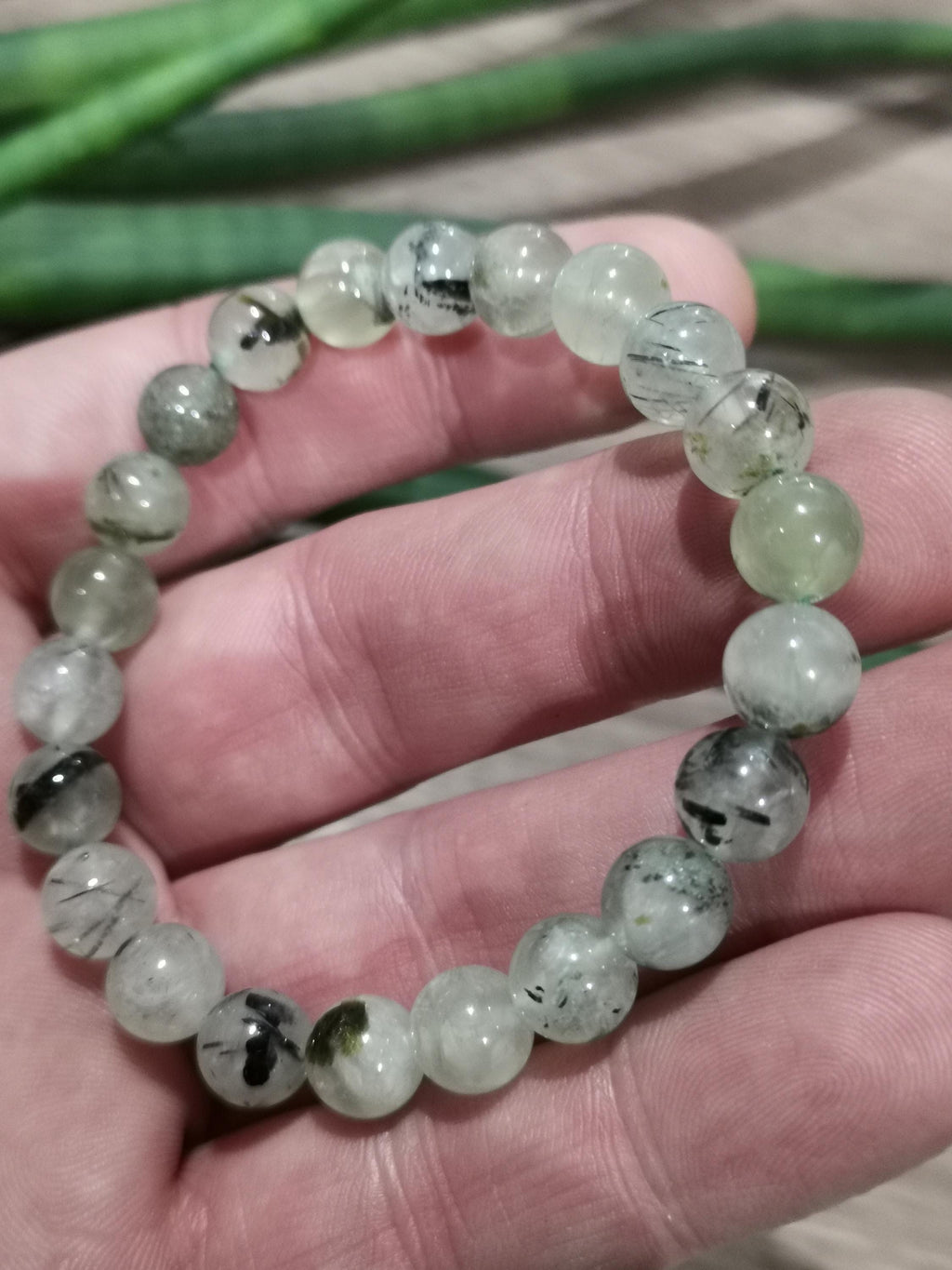 Prehnite , Pietra Uva , bracciale Su Misura -> Perla Rotonda da 10 mm