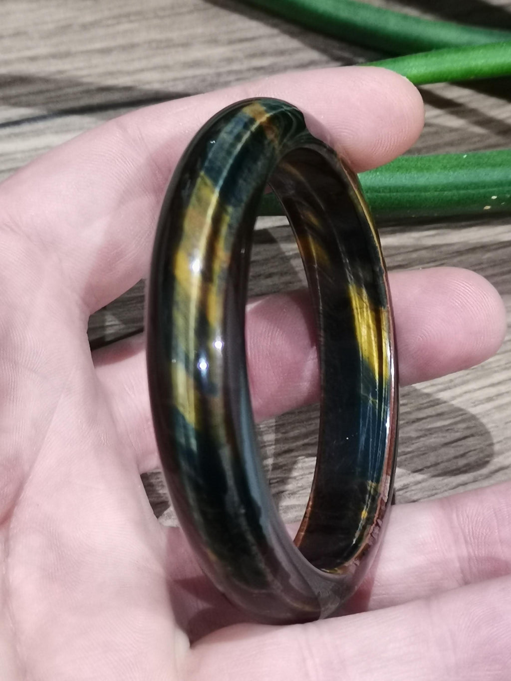 Starrer Naturstein-ARMBAND-REIF, Unisex, 3 Farben: Falkenauge / Tigerauge / Bullenauge -> Durchmesser 61,5 mm