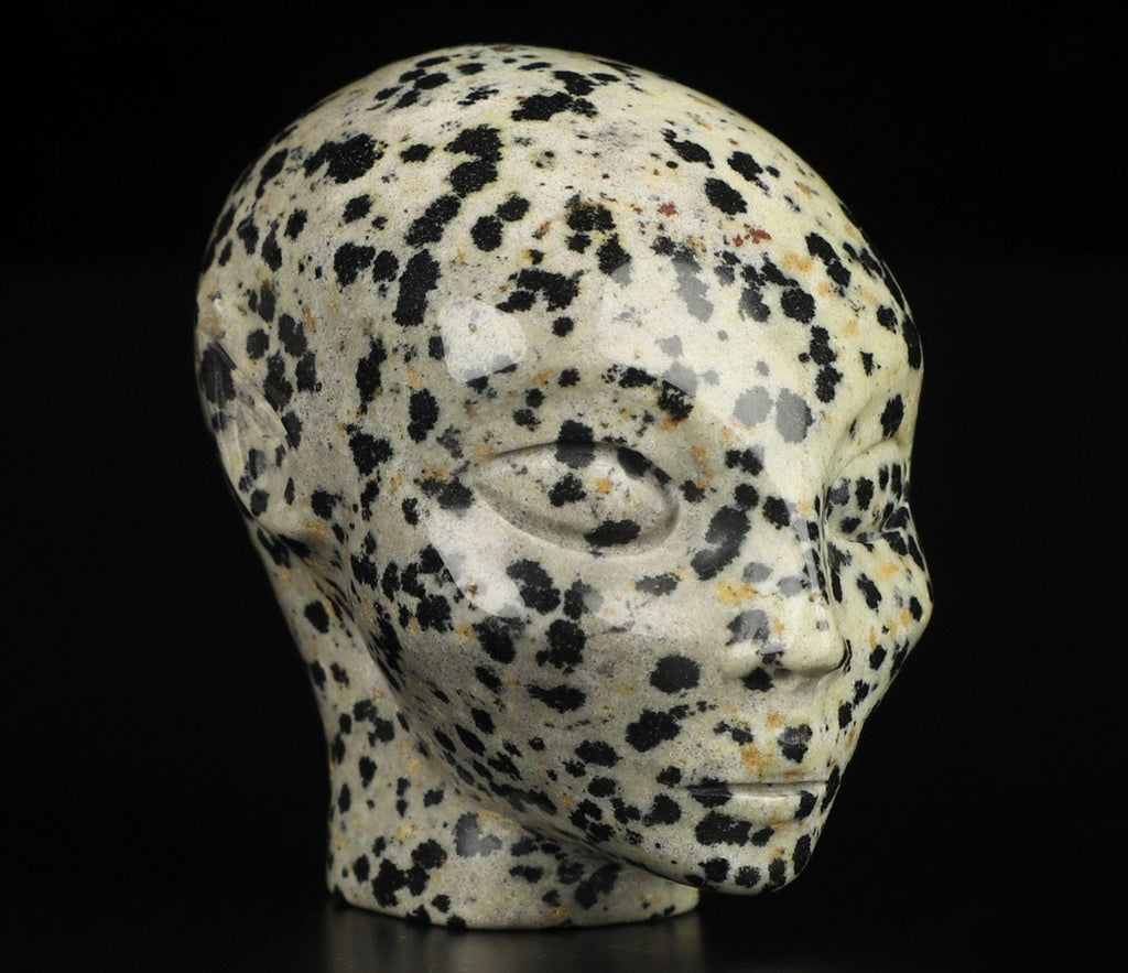 2" Elf / Fee / Avatar -> natuurlijke steen Dalmatian Jasper / Dalmatian Jasper , Skull Compagnion
