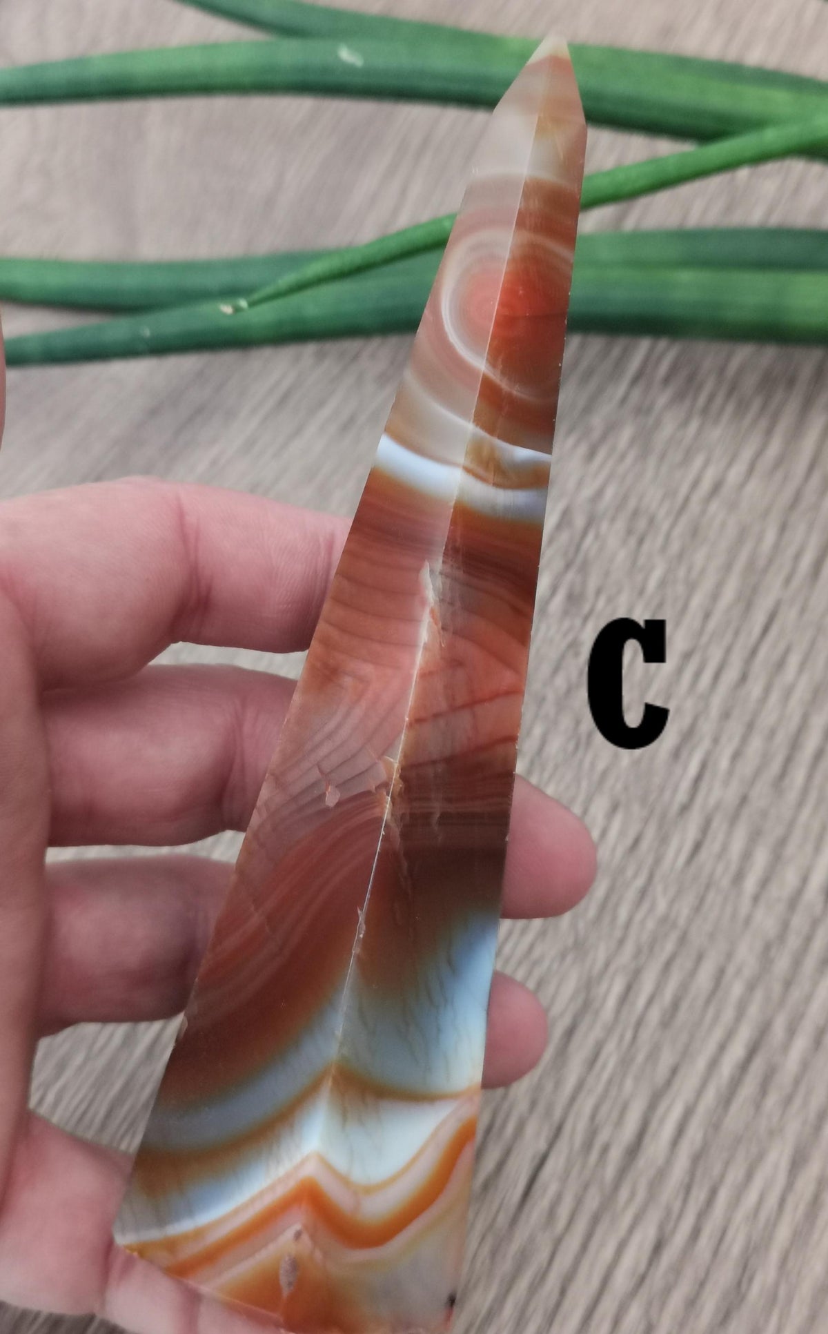 Orange Madagascar sardonyx agate – Choice of obelisk tower
