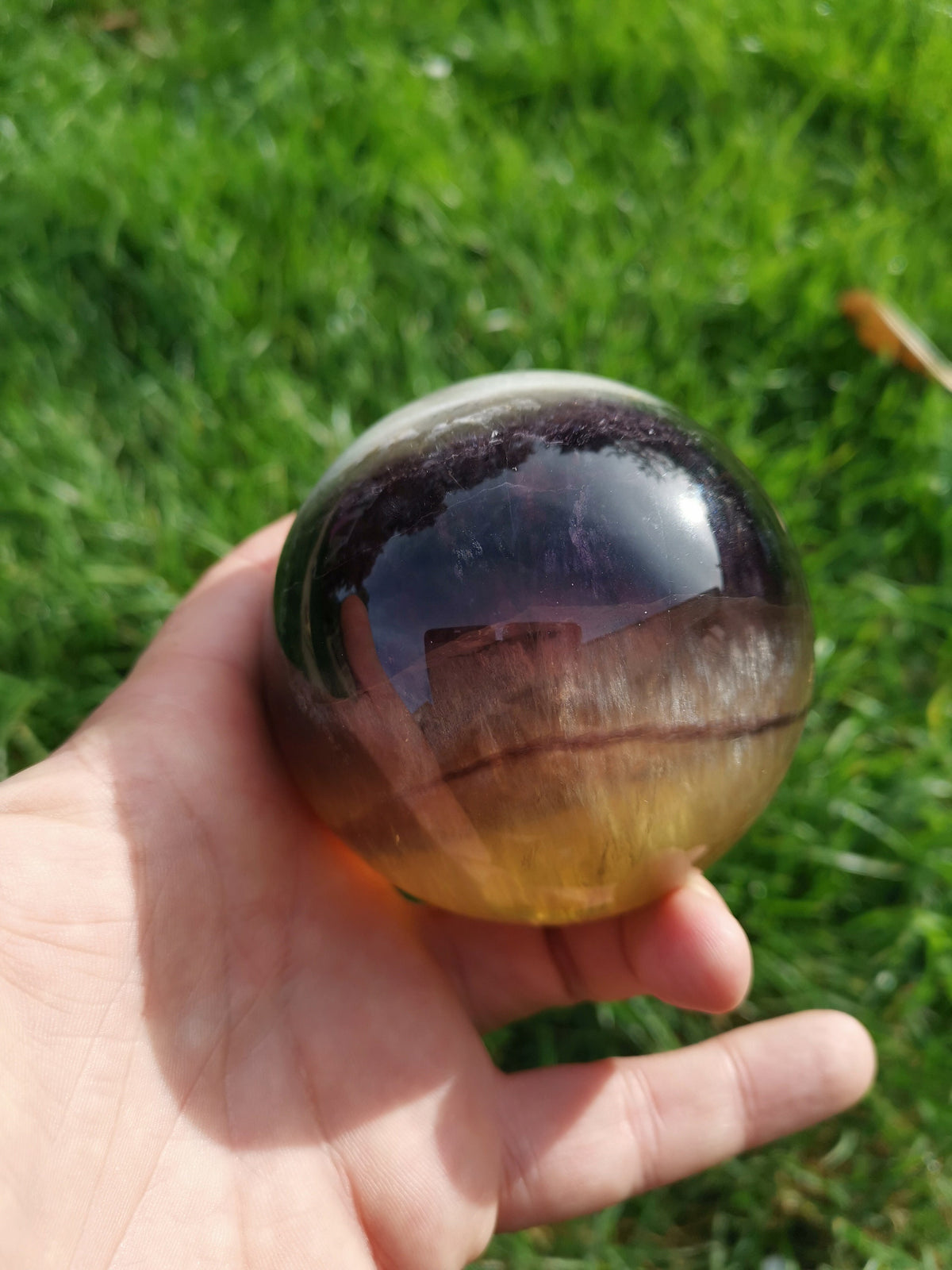 Sfera in fluorite XL da 1 kg, diametro 84 mm