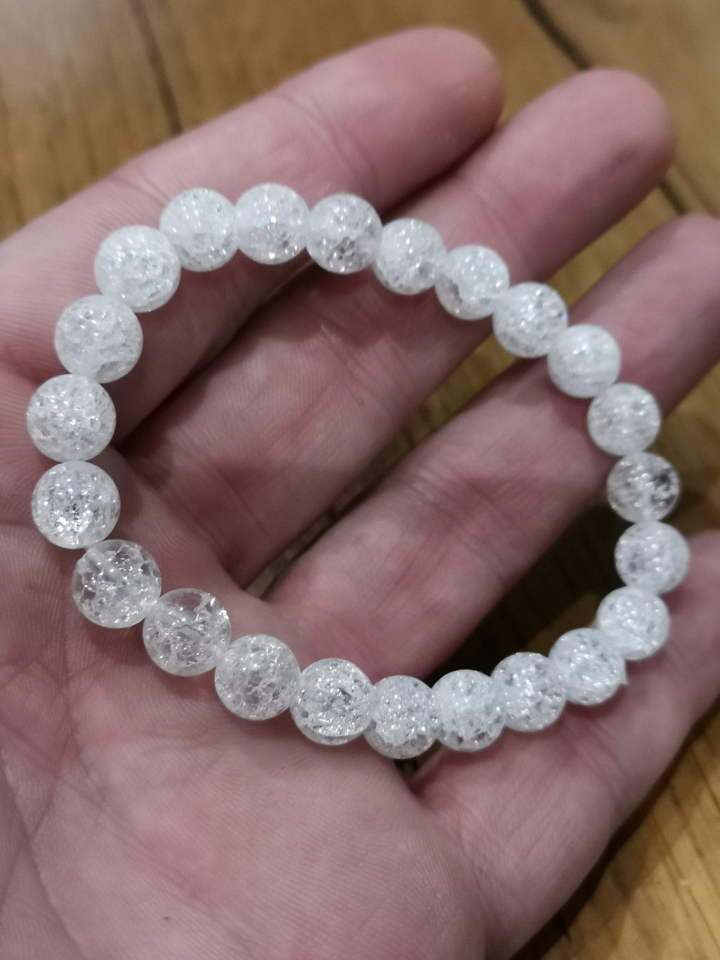 Bergkristall / Rautenquarz, Armband mit 8-mm-Perlen