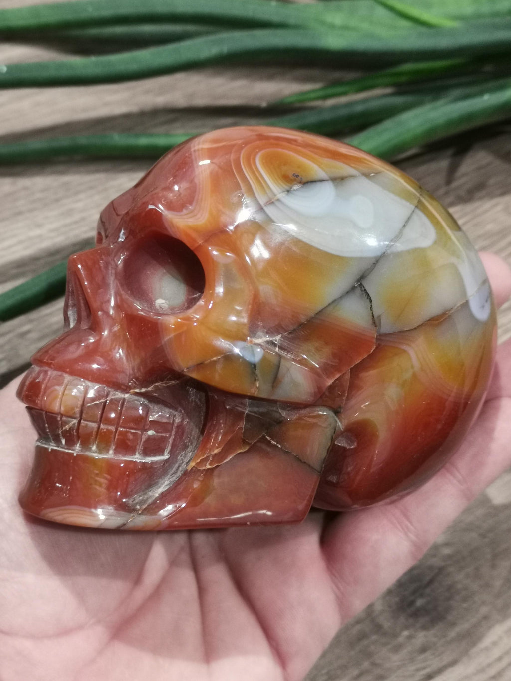 Carnelian Agate, Crystal Skull / 4 Inch Size , high quality / Lithotherapy / Cranio , SchÄdel , Cranio , Skull , reikin