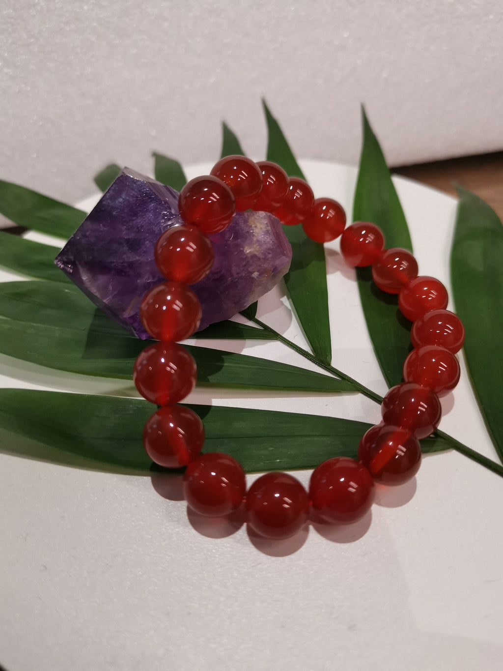 Ágata cornalina vermelho-alaranjada, pulseira de contas de 10 ou 8 mm, contas selecionadas em tons de vermelho