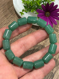 Aventurina verde Brasil , Pulsera Circunferencia de 17 / 17.5 Cm , Perla Tubo de 15/10  Mm / Equilibrio, estabilidad y serenidad.