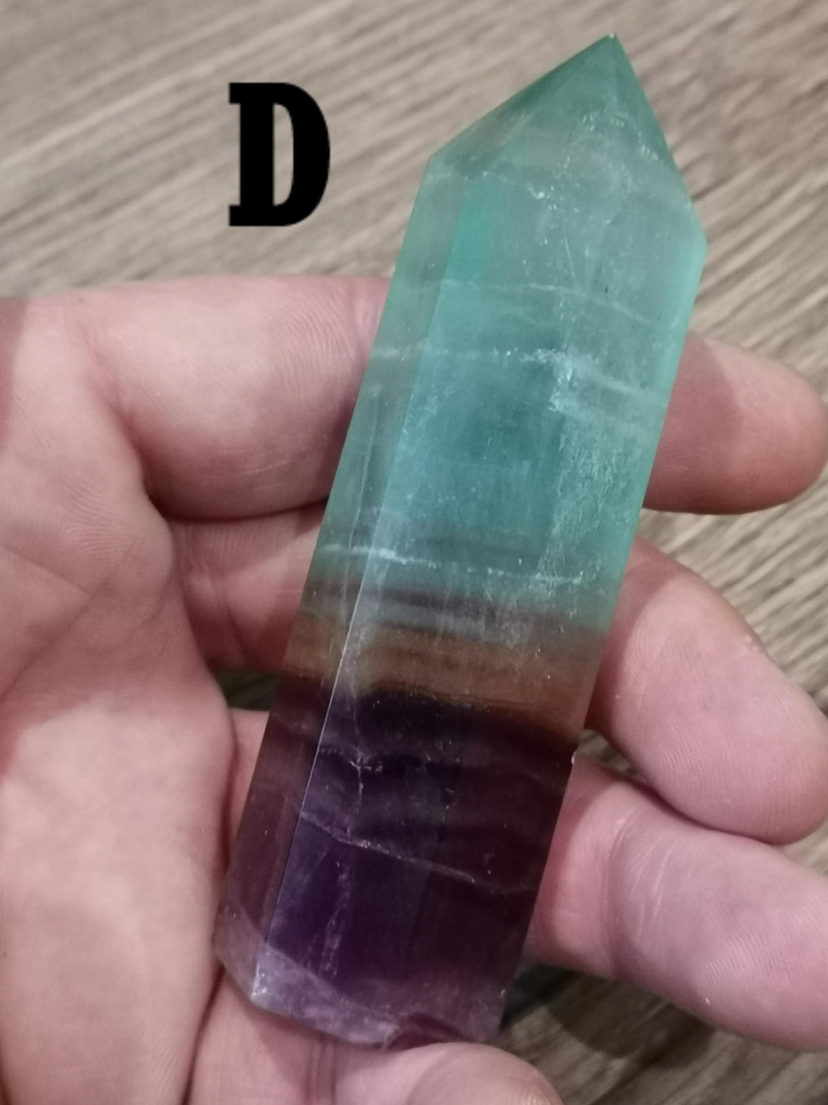 Fluoryt zielony i fioletowy – Szczyt obelisku do wyboru - Naturalny kryształ