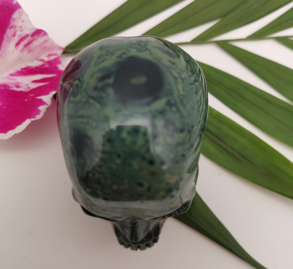 2" Crocodile Skin Jasper / Kambaba Jasper / Collector's Skull, Top quality carved natural stone ideal decoration