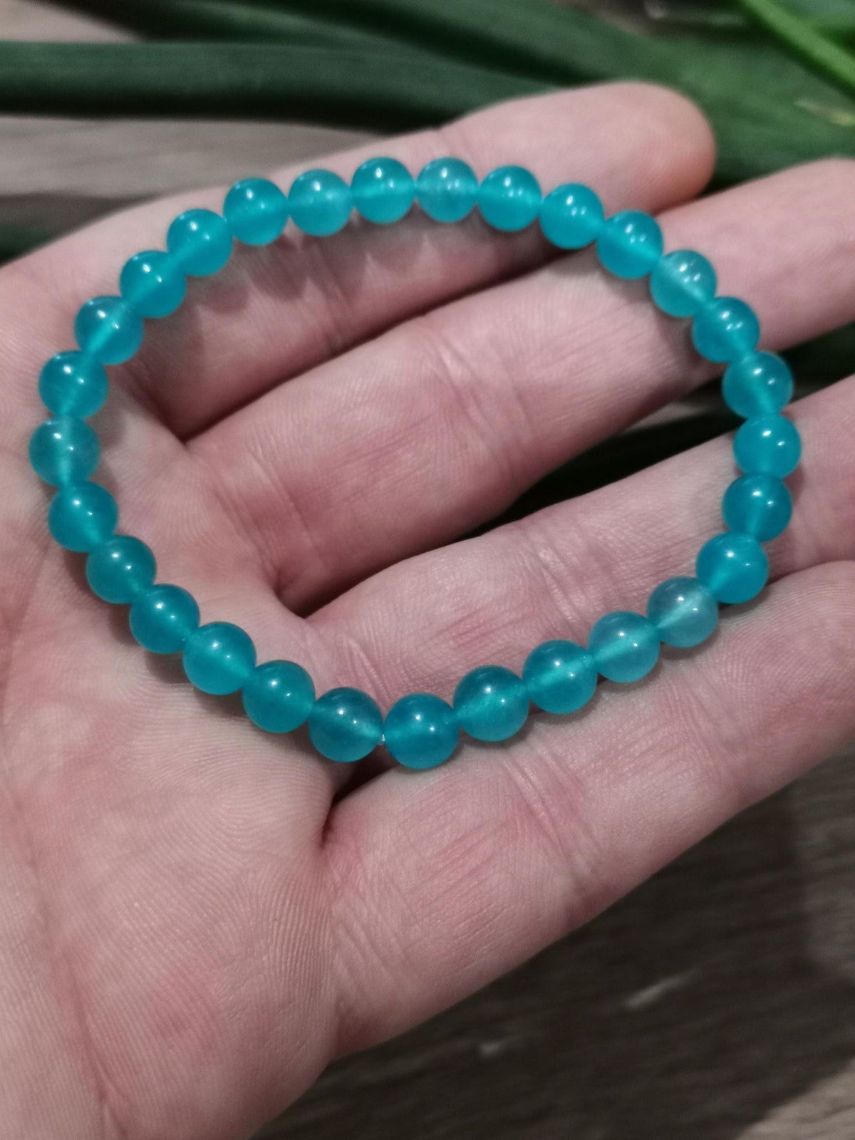 Amazonite pedra natural do Peru , Pulseira em Pérola de 6 Mm , Grau AAAA