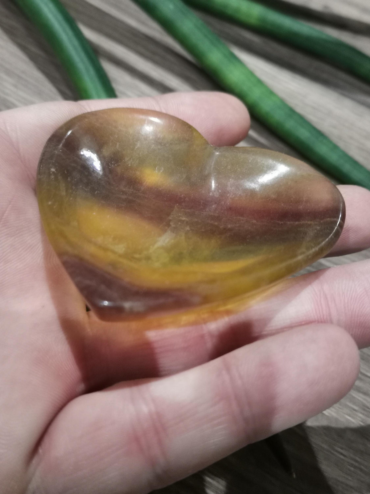 Coupelle à bijoux en fluorite multicolore – Cœur, fleur ou chat au choix