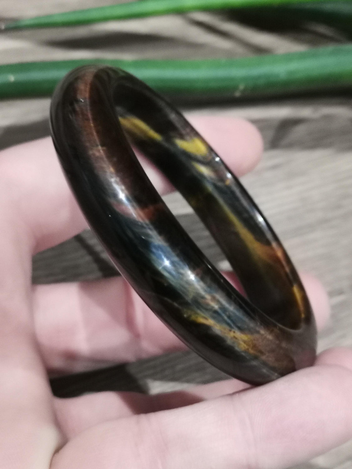 Starrer Naturstein-ARMBAND-REIF, Unisex, 3 Farben: Falkenauge / Tigerauge / Bullenauge -> Durchmesser 61,5 mm