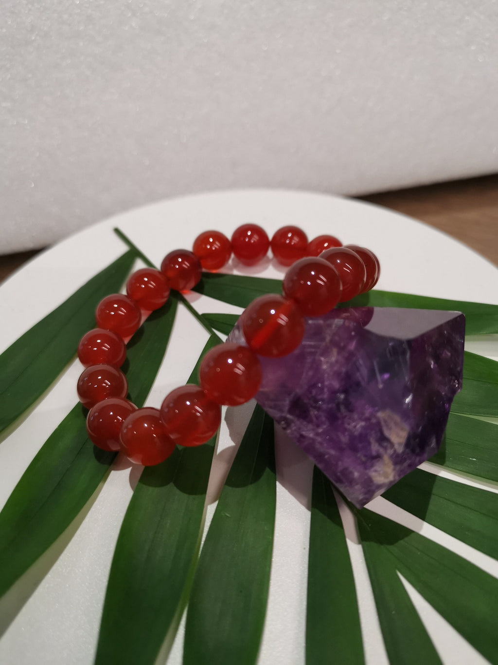 Ágata cornalina vermelho-alaranjada, pulseira de contas de 10 ou 8 mm, contas selecionadas em tons de vermelho