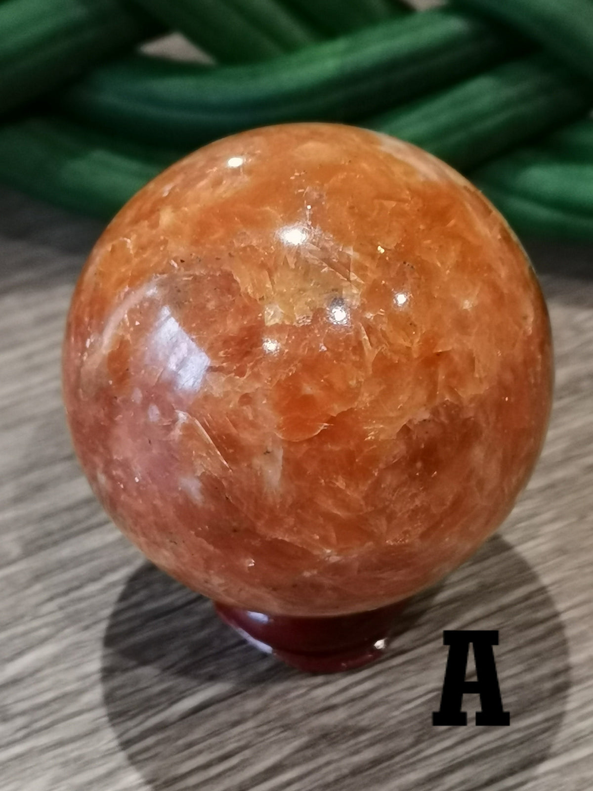 Calcita naranja con inclusión de hematita, esfera a ELECCIÓN, decoración Zen / Feng Shui