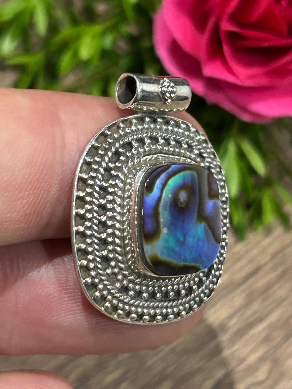Pendentif en nacre d’ormeau et argent 925 – 5,7 g