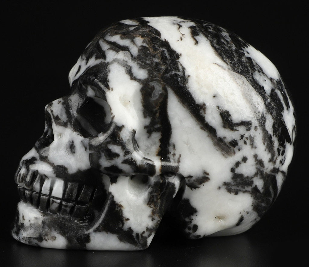 2' Zebra Jasper , Natural Stone Zebra Jasper Skull / REIKI Skull , Cranio , SchÄdel , Cranio