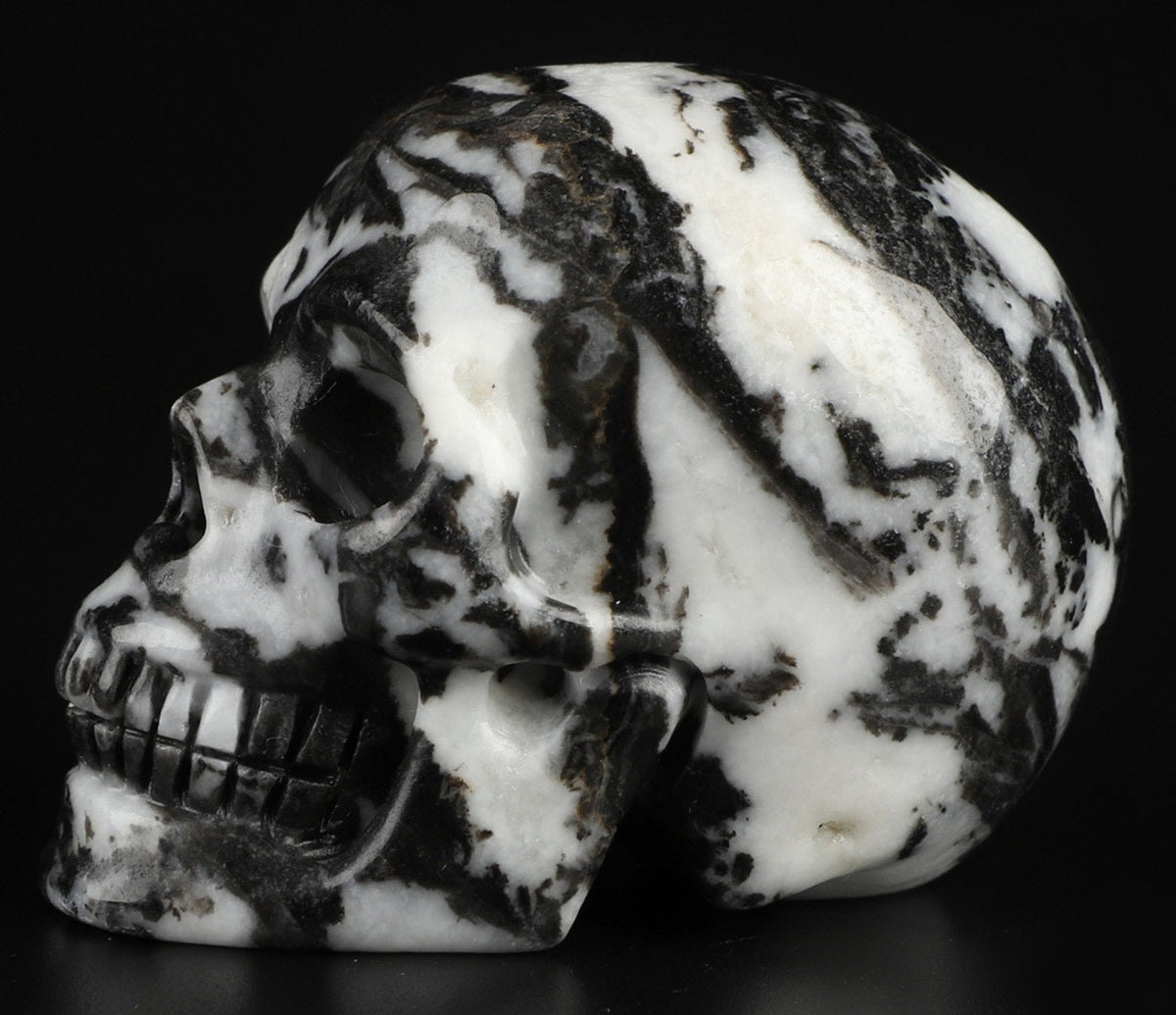 2' Zebra Jasper , Natural Stone Zebra Jasper Skull / REIKI Skull , Cranio , SchÄdel , Cranio