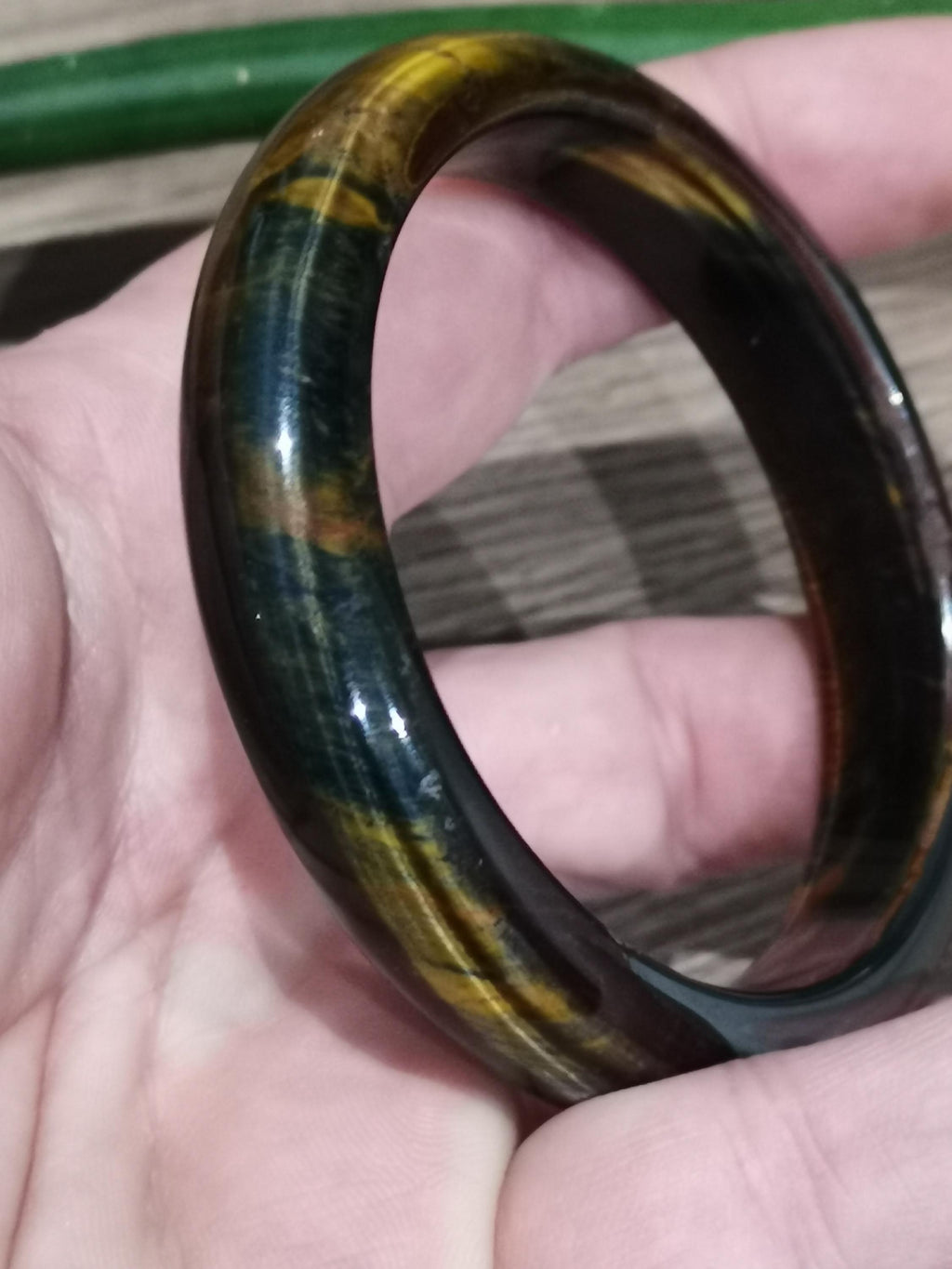 Starrer Naturstein-ARMBAND-REIF, Unisex, 3 Farben: Falkenauge / Tigerauge / Bullenauge -> Durchmesser 61,5 mm
