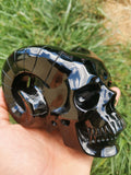 Ossidiana NERA , Teschio in pietra naturale da collezione , Skull collector Crystal Skull