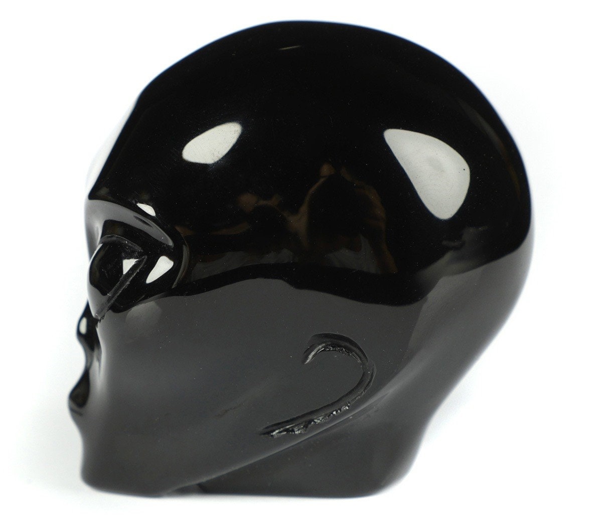 Zwarte obsidiaan, schedel van Roswell-type alien, verzamelschedel van natuursteen / Schedel, schedel, schedel, kristalschedel