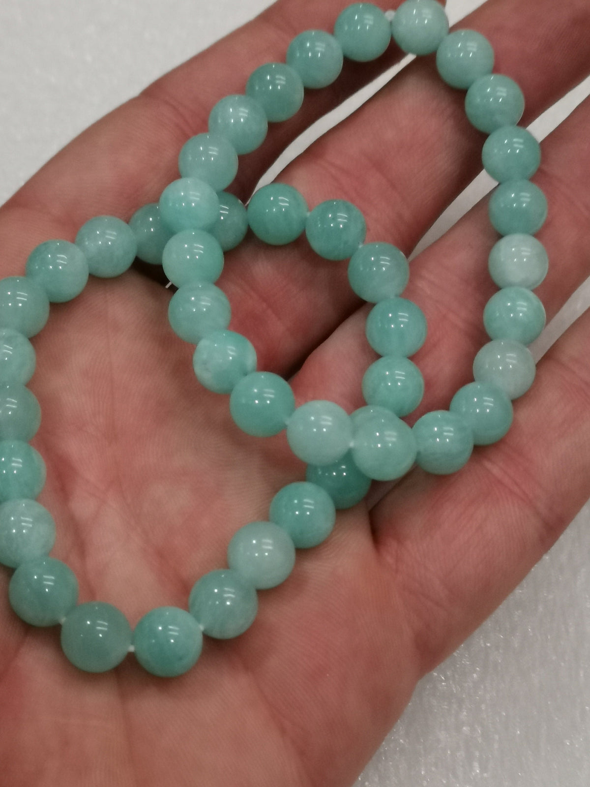 Pulseira de Amazonite em Contas de 8 mm , bela cor homogénea