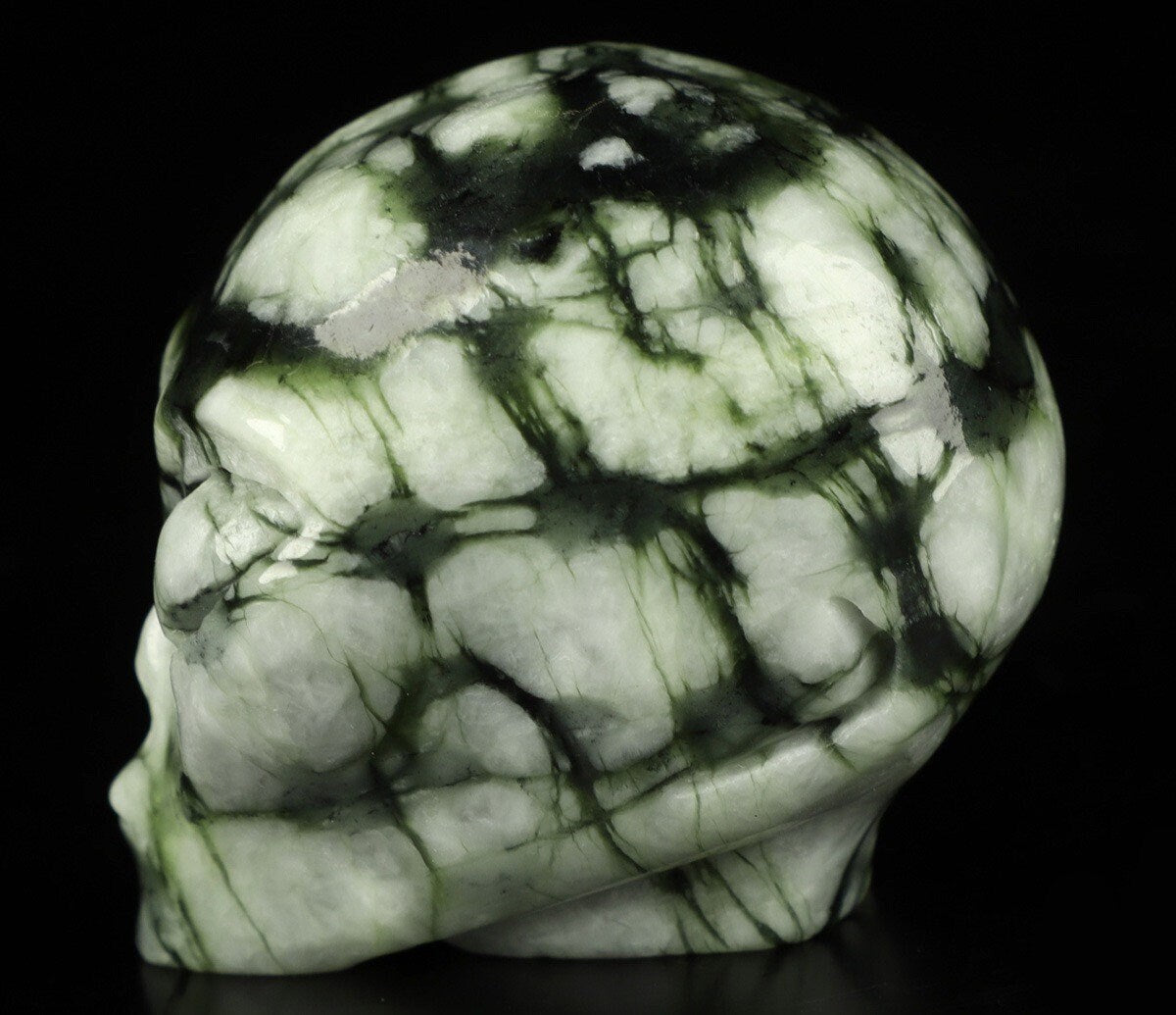 Jaspe Picasso Chinoise   / Alien invader /Crâne pierre naturelle de collection / décoration  Skull , Cranio , SchÄdel , Craneo Crystal Skull