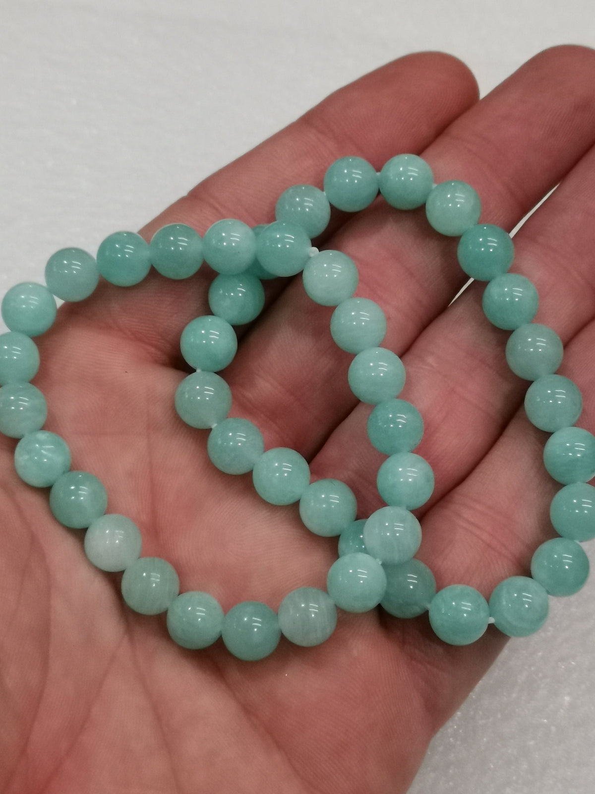 Pulseira de Amazonite em Contas de 8 mm , bela cor homogénea