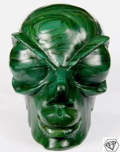 VERDITE Afrikaanse steen   Sculptuurtje Type Afrikaans hoofd  van natuursteen  /  doodshoofd / Cranio , SchÄdel , Craneo , Skull , reiki