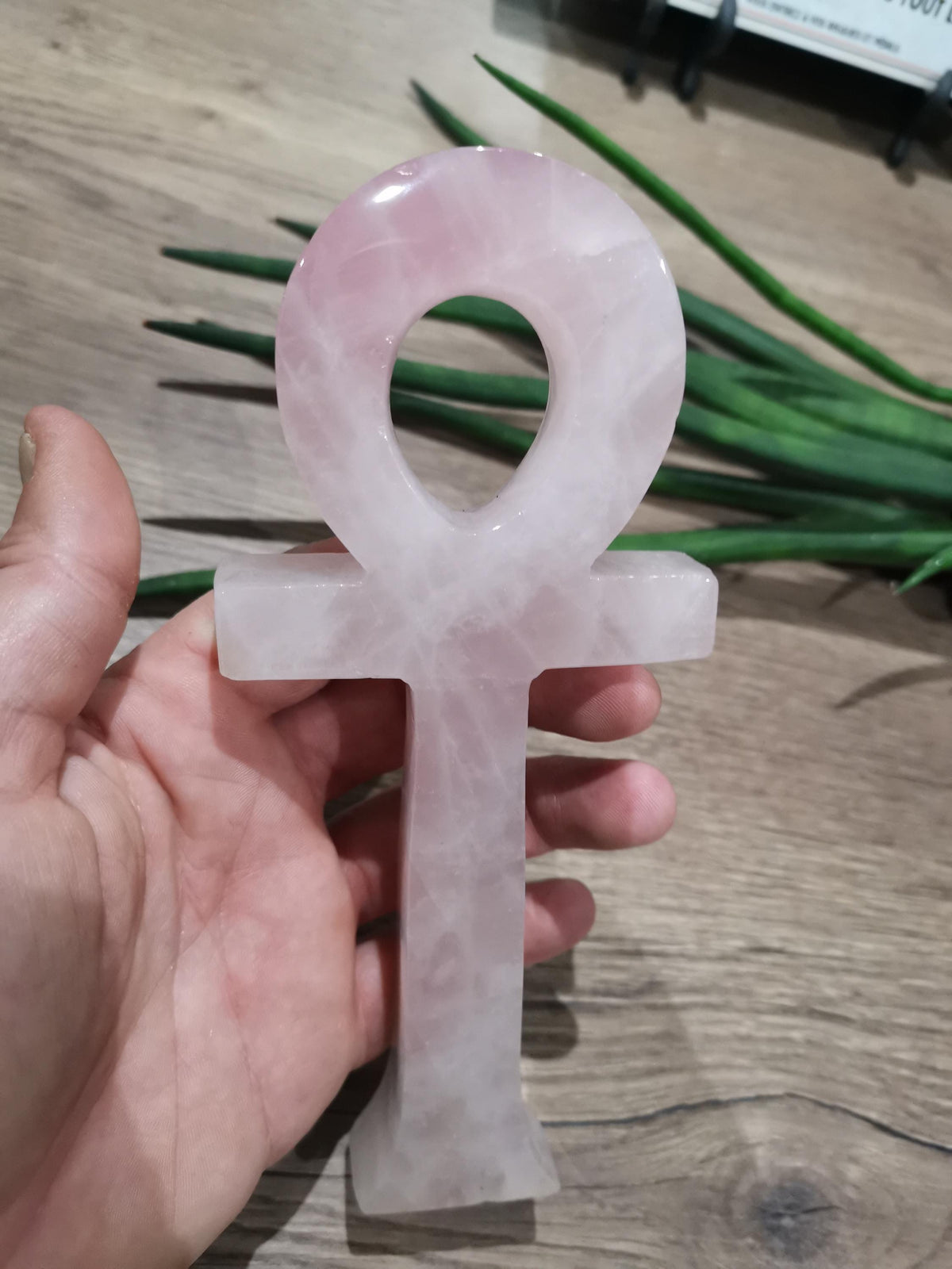 Grande croix Ankh en pierre naturelle, pierre au choix