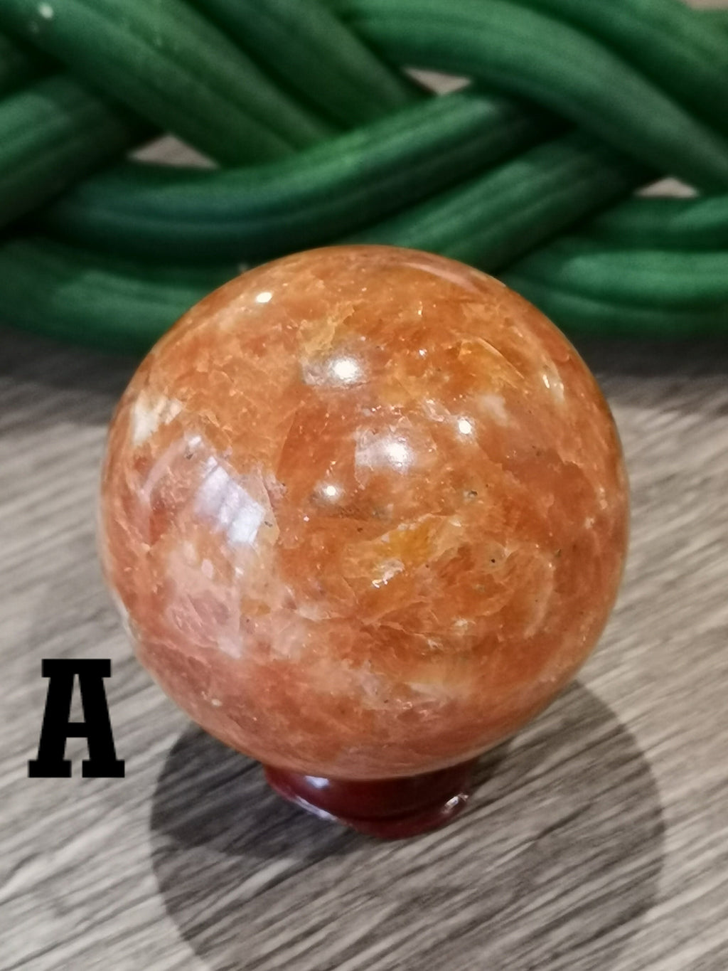 Calcite orange inclusion hématite , Sphere au CHOIX , Décoration Zen / Feng shui