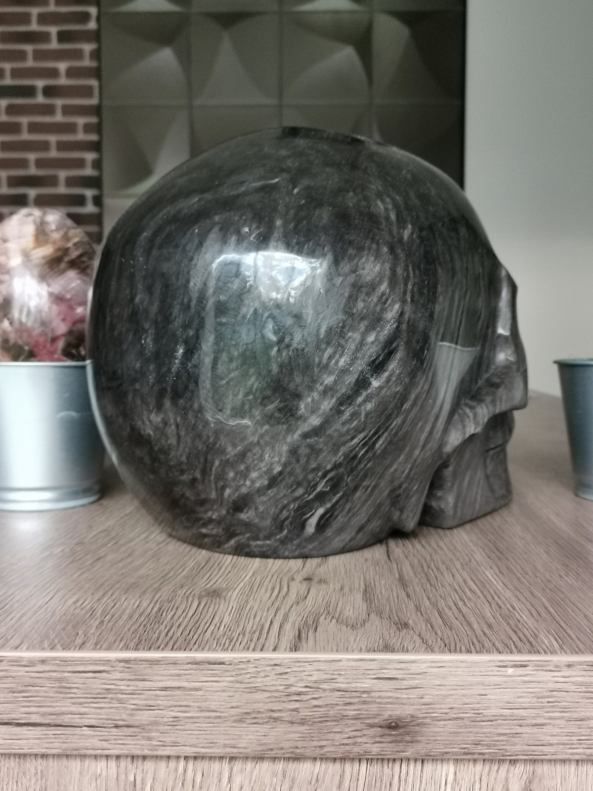 TITAN-skalle + 19 KG -> Silverobsidian / Skull TITAN / Colosse Crystal Skull