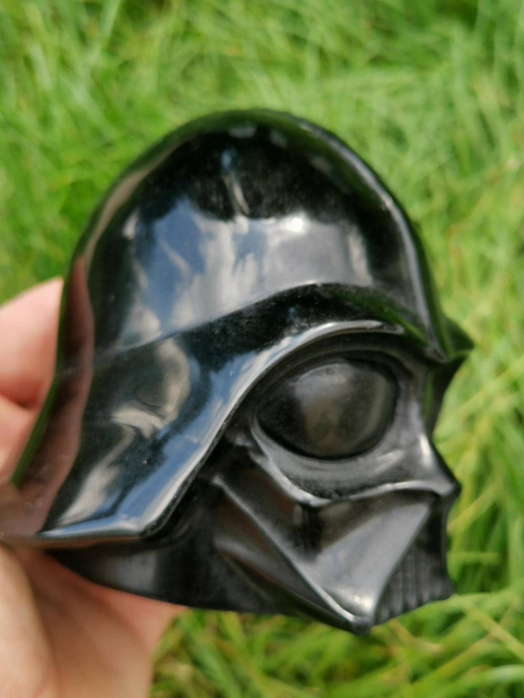 Testa di Darth Vader, scultura in ossidiana nera 1,338 KG / Collezione Star Wars