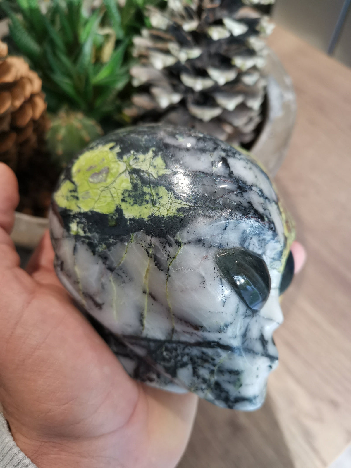 Jaspe hiso de chine / Crâne Type Roswell Extra-terrestre pierre taille Xl ,  Crystal Skull Companion Star Crystal Skull