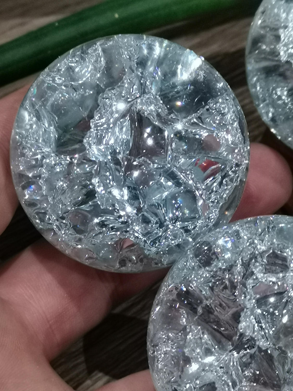 Rock Crystal Quartz / Crackle Quartz / collector's sphere, meditation, recharging