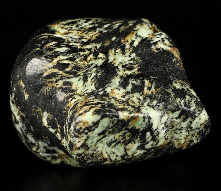 Jaspis genaamd FUIKWERK  , buitenaards  Roswell / verzamelobject van natuursteen / decoratie  Skull , Cranio , SchÄdel , Craneo